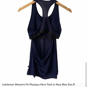 Lululemon Women’s Fit Physique Hero Tank In Navy Blue Size 8